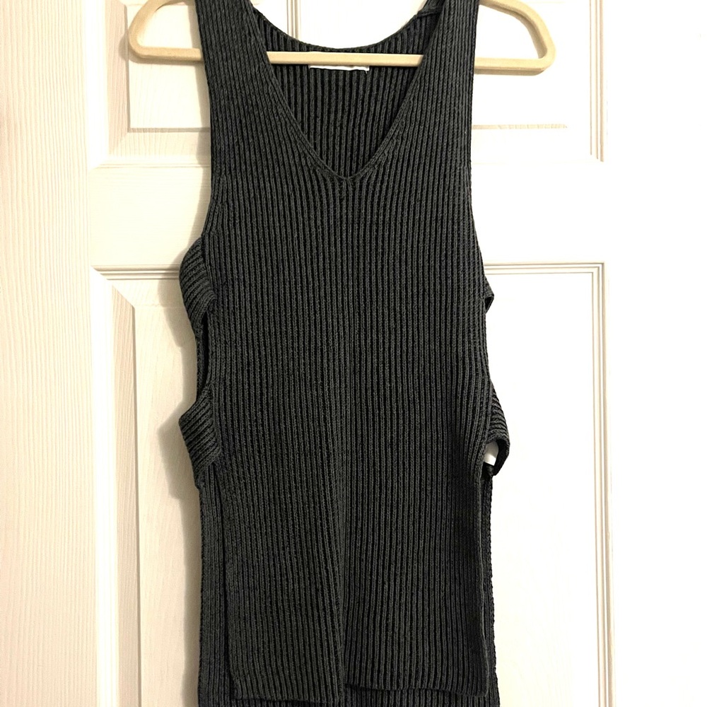 DO+BE Black Ribbed Cut Out Tank Top